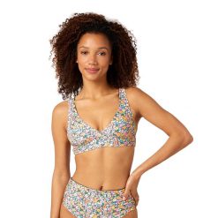 Góra od stroju kąpielowego Rip Curl Afterglow Ditsy Halter Revo 3282. Bikini Rip Curl, bez wzorów, sportowe. Za 109.99 zł.
