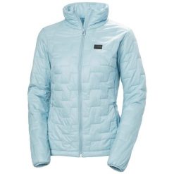 Kurtka narciarska damska izolowana Helly Hansen Lifaloft. Niebieskie kurtki narciarskie Helly Hansen, bez wzorów, bez kaptura, narciarskie. Za 852.00 zł.