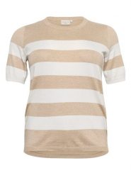 KAFFE curve Sweter w kolorze beżowo-białym rozmiar: XL. Białe swetry KAFFE curve, xl, bez wzorów, bez ramiączek. Za 110.04 zł.