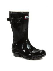 Hunter Kalosze Original Gloss Short WFS1000RGL Czarny. Czarne kalosze Hunter, bez wzorów, z kauczuku, bez zapięcia. Za 359.99 zł.