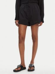 Seafolly Szorty materiałowe Crinkle 55429-SH Czarny Regular Fit. Czarne szorty Seafolly, bez wzorów, z bawełny. Za 249.99 zł.