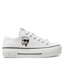 Trampki KARL LAGERFELD. Białe trampki KARL LAGERFELD, bez wzorów, bez zapięcia. Za 449.99 zł.