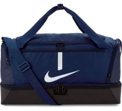 Torba sportowa Nike Academy Team 44 l. Niebieskie torby sportowe Nike, bez wzorów, z materiału. Za 149.99 zł.
