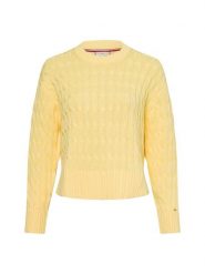Tommy Hilfiger sweter z grubej dzianiny Kobiety Bawełna żółty, XL. Żółte swetry Tommy Hilfiger, xl, bez wzorów, z bawełny, bez ramiączek. Za 479.95 zł.