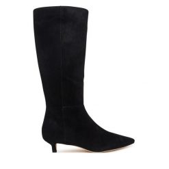 Kozaki LAUREN RALPH LAUREN. Czarne kozaki Lauren Ralph Lauren, bez wzorów, bez obcasa, na szpilce, bez zapięcia. Za 1,299.00 zł.