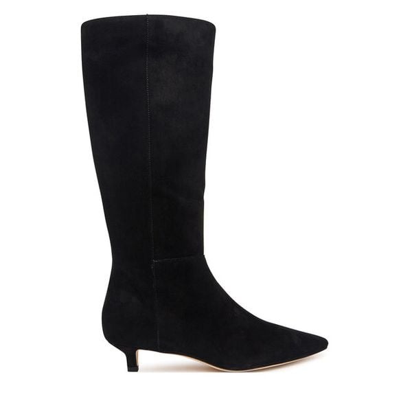 Kozaki LAUREN RALPH LAUREN. Czarne kozaki Lauren Ralph Lauren, bez wzorów, bez obcasa, na szpilce, bez zapięcia. Za 1,299.00 zł.