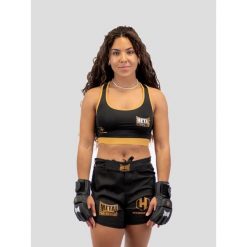 Damski biustonosz do mma Metal Boxe Hexagone. Czarne biustonosze sportowe METAL BOXE, bez wzorów. Za 130.50 zł.