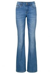 Jeansy o kroju bootcut, mid waist. Niebieskie jeansy bonprix, bez wzorów, z jeansu, klasyczne. Za 129.99 zł.