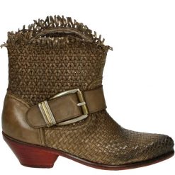 PLECIONE KOWBOJKI Z KLAMRĄ 342631 ALPACA. Botki Venezia, bez wzorów, ze skóry, bez obcasa, bez zapięcia. Za 499.00 zł.