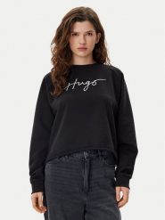HUGO Bluza Darace 50534271 Czarny Relaxed Fit. Czarne bluzy Hugo, l, bez wzorów, z bawełny, bez kaptura. Za 309.99 zł.