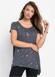 T-shirt w motyle. Szare t-shirty bonprix, bez wzorów, bez kołnierzyka, bez ramiączek. Za 82.99 zł.