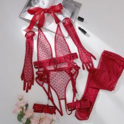 Body z siateczki na wyjątkowe wieczory Caitrin. Czarne body i gorsety Intica, bez wzorów, z materiału, bez ramiączek. Za 169.00 zł.