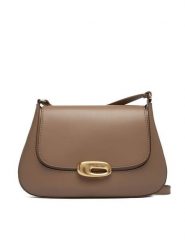 Calvin Klein Torebka Hardware Flap Meidum Crossbody LV04F3401G Beżowy. Brązowe listonoszki Calvin Klein, bez wzorów, ze skóry, bez dodatków. Za 649.99 zł.