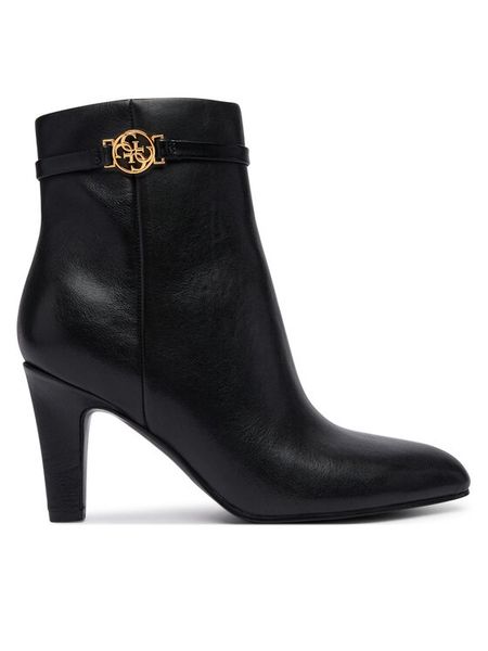 Guess Botki FLFOTI LEA10 Czarny. Czarne botki Guess, z aplikacjami, bez obcasa, na słupku, bez zapięcia. Za 764.99 zł.