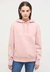 DAMSKA BLUZA Z KAPTIREM MUSTANG Bianca H Logo Pale Mauve 1014240 8094. Fioletowe bluzy Mustang, xl, bez wzorów, bez ramiączek, bez kaptura. Za 189.99 zł.