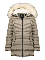 Maison Montaigne Parka "Destimai" w kolorze szarobrązowym rozmiar: XXL. Brązowe płaszcze Maison Montaigne, xxl, z aplikacjami, bez kaptura. Za 224.52 zł.