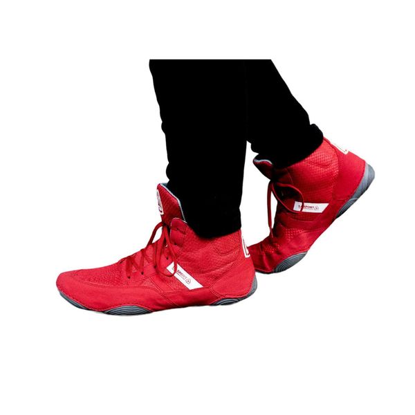 Buty zapaśnicze dla dorosłych La Sport Wrestling. Czerwone buty treningowe LA SPORT, bez wzorów, bez zapięcia. Za 219.00 zł.