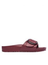 Birkenstock Klapki Madrid Big Buckle 1033116 Bordowy. Czerwone klapki Birkenstock, bez wzorów, z syntetyku, bez obcasa, bez zapięcia. Za 224.99 zł.