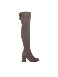 Nine West Kozaki CEO-C6031-2 Szary. Szare kozaki Nine West, bez wzorów, z materiału, bez obcasa, na słupku, bez zapięcia. Za 329.99 zł.