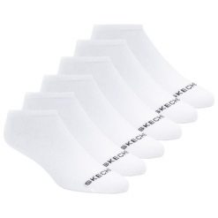 Skarpetki sportowe dla dorosłych 6pk Womens Cotton Nshw Blac. Białe skarpetki Skechers, bez wzorów, z bawełny. Za 69.99 zł.