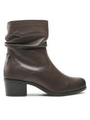 Go Soft Botki EST-GUSTA-12 Brązowy. Brązowe botki GO SOFT, bez wzorów, ze skóry, bez obcasa, na słupku, bez zapięcia. Za 279.99 zł.