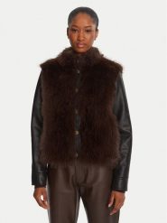 TWINSET Kurtka z imitacji skóry 252TP2420 Brązowy Regular Fit. Brązowe kurtki Twinset, bez wzorów, ze skóry, bez kaptura. Za 1,219.00 zł.