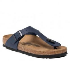 Japonki damskie Birkenstock Gizeh BF. Niebieskie japonki Birkenstock, bez wzorów, z materiału, eleganckie. Za 512.00 zł.