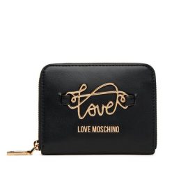 Mały Portfel Damski LOVE MOSCHINO. Czarne portfele Love Moschino, bez wzorów. Za 449.99 zł.