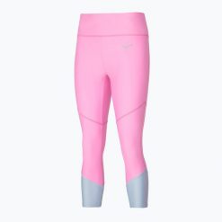 Legginsy damskie Mizuno Impulse Core 3/4. Czerwone legginsy Mizuno, bez wzorów, sportowe. Za 99.99 zł.