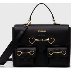 Love Moschino torebka kolor czarny. Czarne listonoszki Love Moschino, bez wzorów, na ramię, bez dodatków. Za 1,159.90 zł.