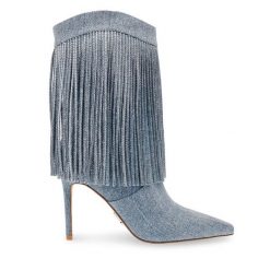 Kowbojki Steve Madden. Niebieskie botki Steve Madden, bez wzorów, bez obcasa, na szpilce, bez zapięcia. Za 739.99 zł.