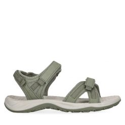 Sandały Whistler. Zielone sandały WHISTLER, bez wzorów, bez obcasa, na płaskiej podeszwie, bez zapięcia. Za 199.99 zł.