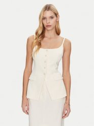 Simona Corsellini Top P25CPTO00801 Beżowy Slim Fit. Brązowe topy SIMONA CORSELLINI, bez wzorów, z syntetyku, bez kołnierzyka, bez ramiączek. Za 639.99 zł.