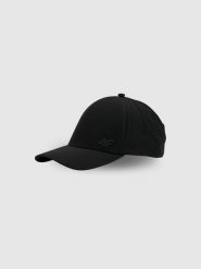 4F Czapka z daszkiem strapback uniseks - czarna L/XL (60cm). Czarne czapki z daszkiem 4f, bez wzorów, klasyczne. Za 99.99 zł.