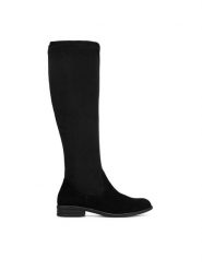Lasocki Kozaki RST-MERLOT-01 Czarny. Czarne kozaki Lasocki, bez wzorów, ze skóry, bez obcasa, na płaskiej podeszwie, bez zapięcia. Za 289.99 zł.