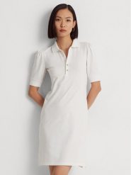 Lauren Ralph Lauren Sukienka codzienna 200834569002 Biały Regular Fit. Białe sukienki Lauren Ralph Lauren, na co dzień, l, bez wzorów, z bawełny, bez kołnierzyka, bez ramiączek, proste. Za 469.99 zł.