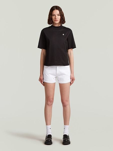 G-Star Szorty dżinsowe "Judee" - Boyfriend fit - w kolorze białym rozmiar: W28. Białe szorty G-Star, z aplikacjami, ze skóry, retro. Za 166.49 zł.