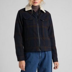LEE WOOL CHECK SHERPA DAMSKA KURTKA PRZEJŚCIOWA WINTER BROWN L56XMSOH. Brązowe kurtki Lee, l, bez wzorów, bez kaptura. Za 199.99 zł.