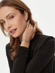 Guess Zestaw bransoletka i kolczyki JUBS05 075JW Srebrny. Szare kolczyki Guess, metalowe. Za 379.99 zł.