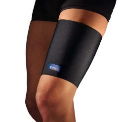 Podstawowe spodenki neoprenowe Thuasne. Czarne szorty sportowe THUASNE, bez wzorów, z elastanu, do biegania. Za 115.50 zł.