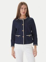 Luisa Spagnoli Marynarka Vario 542793 Granatowy Regular Fit. Niebieskie marynarki i żakiety Luisa Spagnoli, l, bez wzorów, z bawełny, bez ramiączek. Za 1,668.99 zł.