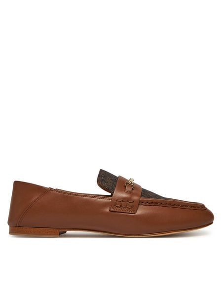 MICHAEL Michael Kors Mokasyny Lena Loafer 40S5LEFP2B Brązowy. Brązowe mokasyny MICHAEL Michael Kors, bez wzorów, ze lnu. Za 399.99 zł.