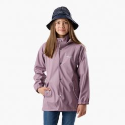 Kurtka przeciwdeszczowa turystyka junior Swedemount Väderöarna Coat wodoodporna. Fioletowe kurtki przeciwdeszczowe SWEDEMOUNT, m, bez wzorów, bez kaptura. Za 199.99 zł.
