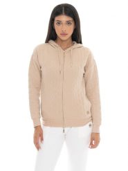 Bluza damska Leone 1947 Apparel Braid z kapturem i zamkiem z dzianiny na zimę. Brązowe bluzy z kapturem LEONE 1947 APPAREL, na zimę, s, bez wzorów, z dzianiny, z kapturem, na fitness i siłownię. Za 383.11 zł.
