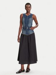 Desigual Sukienka jeansowa Poplin 25WWVD03 Granatowy Regular Fit. Niebieskie sukienki Desigual, xl, bez wzorów, z bawełny, bez kołnierzyka, bez ramiączek. Za 569.99 zł.