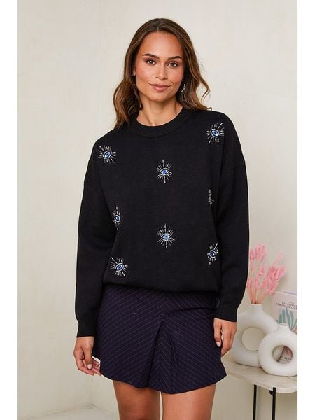 Soft Cashmere Sweter w kolorze czarnym rozmiar: 38/40. Czarne swetry Soft Cashmere, bez wzorów, klasyczne, bez ramiączek. Za 118.28 zł.