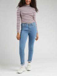 Lee Dżinsy - Skinny fit - w kolorze błękitnym rozmiar: W31/L33. Niebieskie jeansy Lee, l, z aplikacjami, klasyczne, z podwyższonym stanem. Za 173.99 zł.