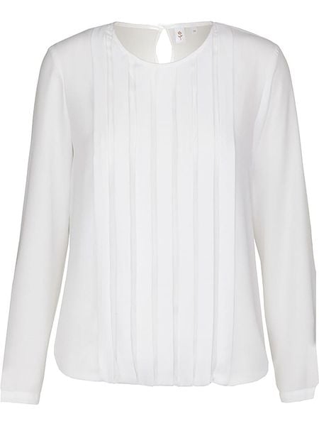 Seidensticker Bluzka w kolorze białym rozmiar: 42. Białe bluzki Seidensticker, bez wzorów, bez kołnierzyka, bez ramiączek. Za 136.45 zł.