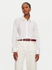 Tommy Hilfiger Koszula WW0WW44084 Biały Regular Fit. Białe koszule Tommy Hilfiger, bez wzorów, z bawełny, bez kołnierzyka, bez ramiączek. Za 359.99 zł.