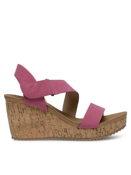 Clara Barson Sandały WYL0710-XX Różowy. Czerwone sandały Clara Barson, bez wzorów, z syntetyku, bez obcasa, na koturnie, bez zapięcia. Za 83.99 zł.